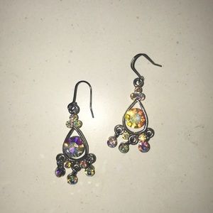 Colorful diamond earrings